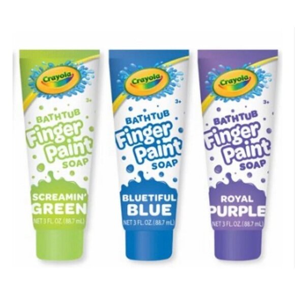 Crayola 5 Pieces Set: Bathtub Finger Paint Soap 3 fl oz, Blue, Red, Green, Pink, - Picture 2 of 3